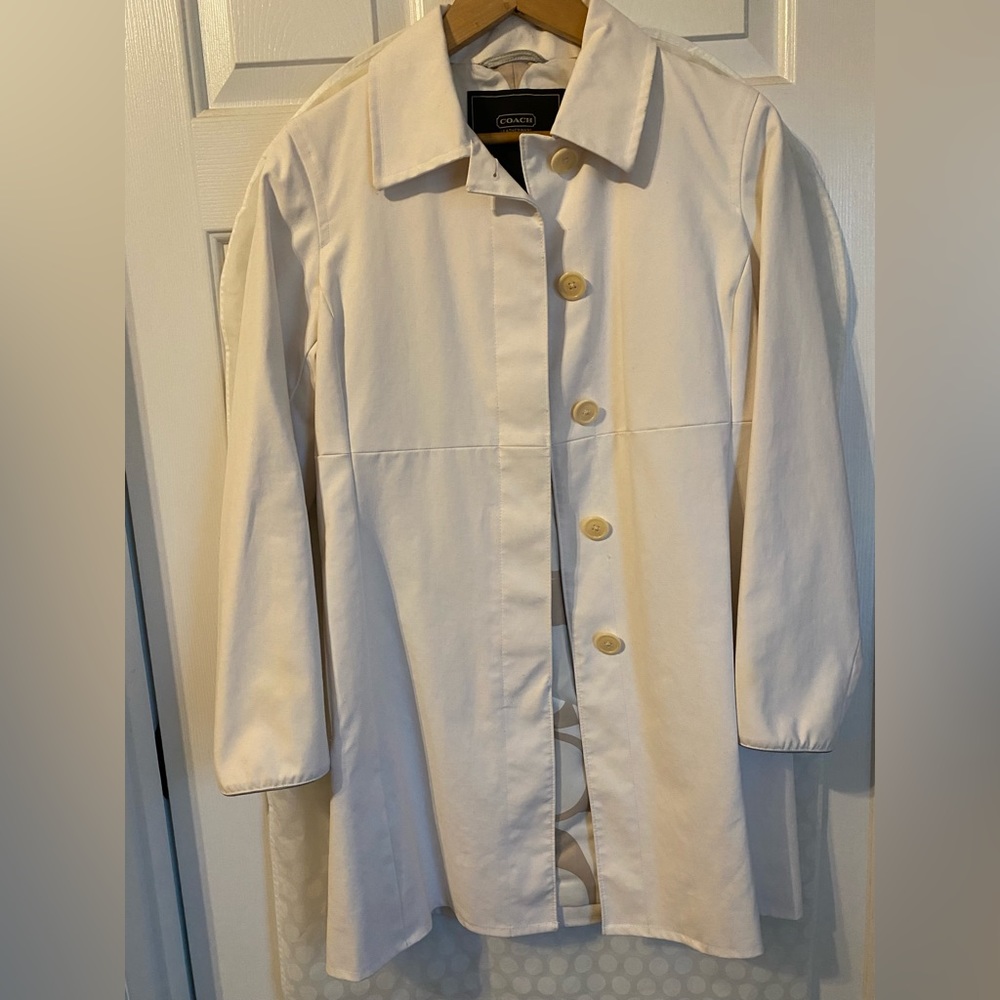 Coach single breasted cream coat.